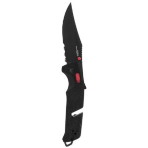 sog trident at 3.7" folding pocket knife (black & red)