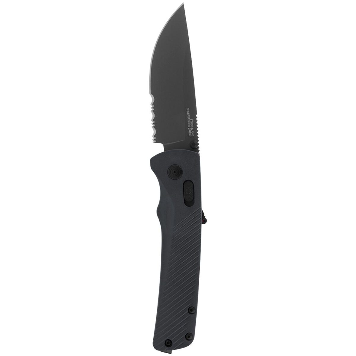sog flash at partially serrated 3.45" folding pocket knife (urban grey)