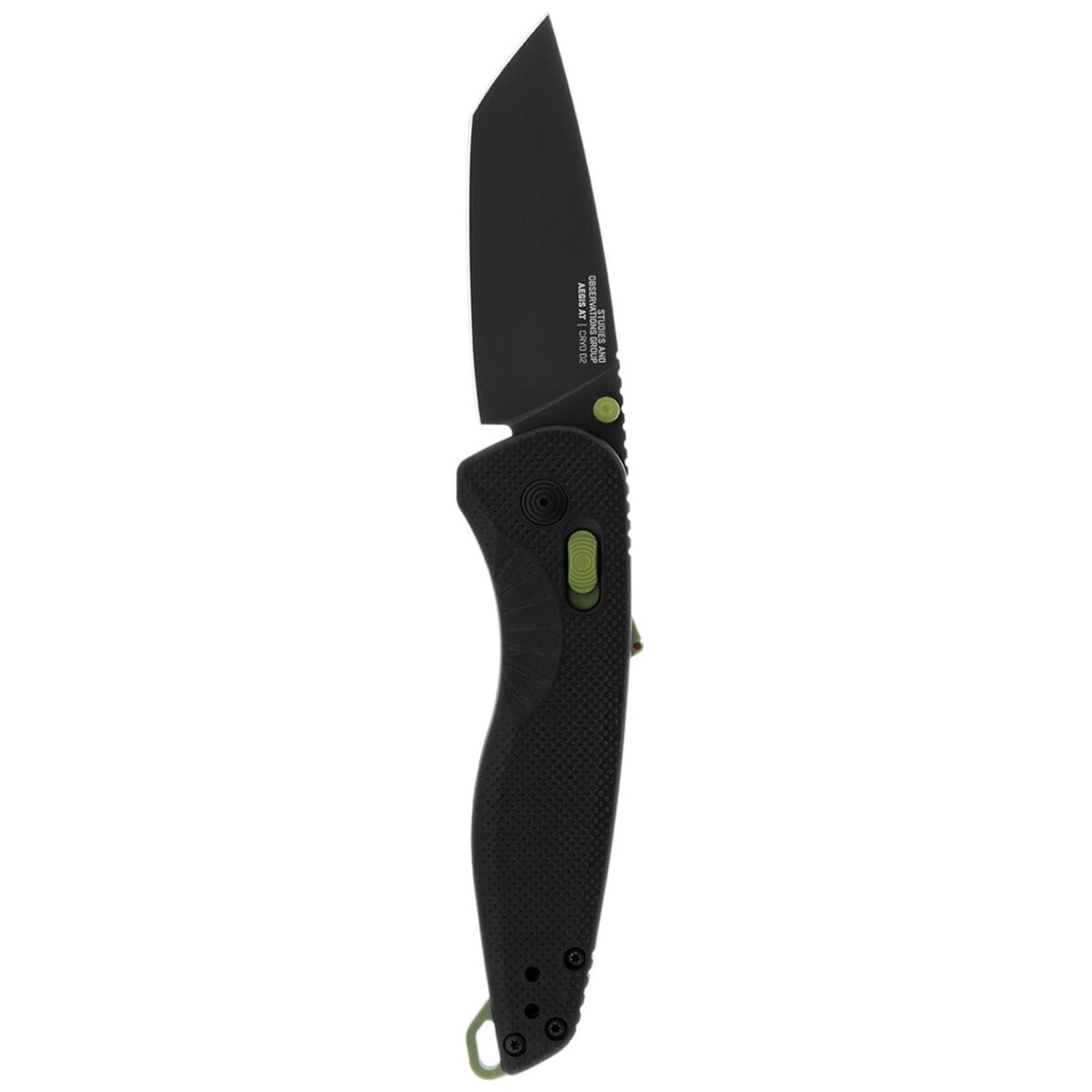 sog aegis at tanto 3.13" folding pocket knife (black & moss)
