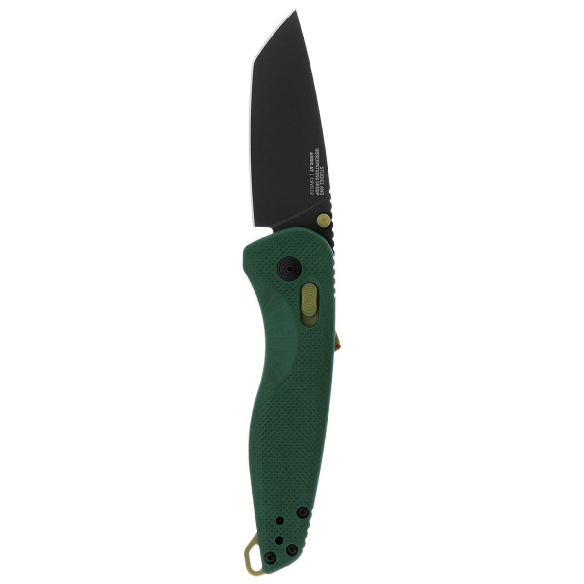 sog aegis at tanto 3.13" folding pocket knife (forest & moss)
