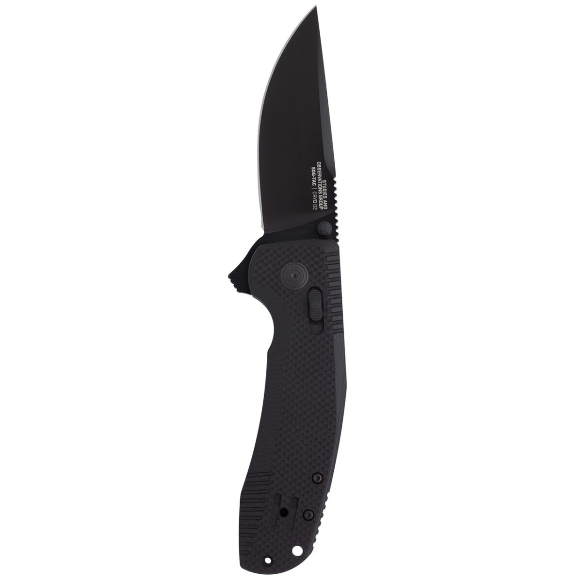 sog – sog tac xr 3.39" folding pocket knife (blackout)