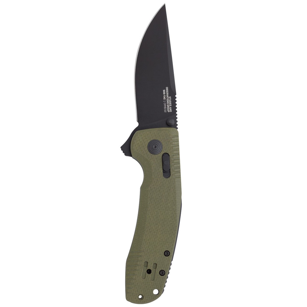 sog sog tac xr 3.39" folding pocket knife (od green)