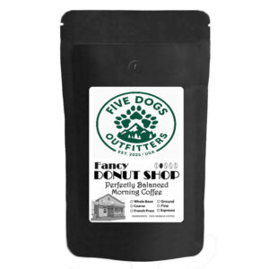 five dogs outfitters fancy donut shop medium ground coffee 12 oz