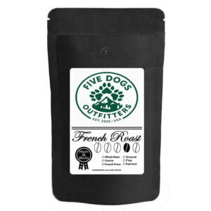 five dogs outfitters french roast espresso ground coffee 12 oz
