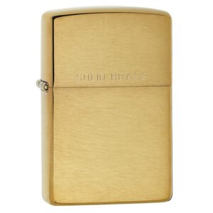 zippo windproof lighter brushed brass with solid brass engraving