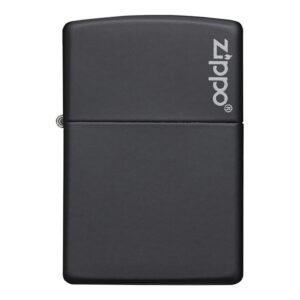 zippo windproof lighter black matte with zippo logo