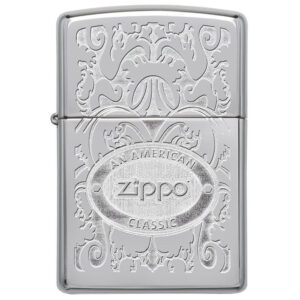 zippo windproof lighter – crown stamp high polish chrome finish
