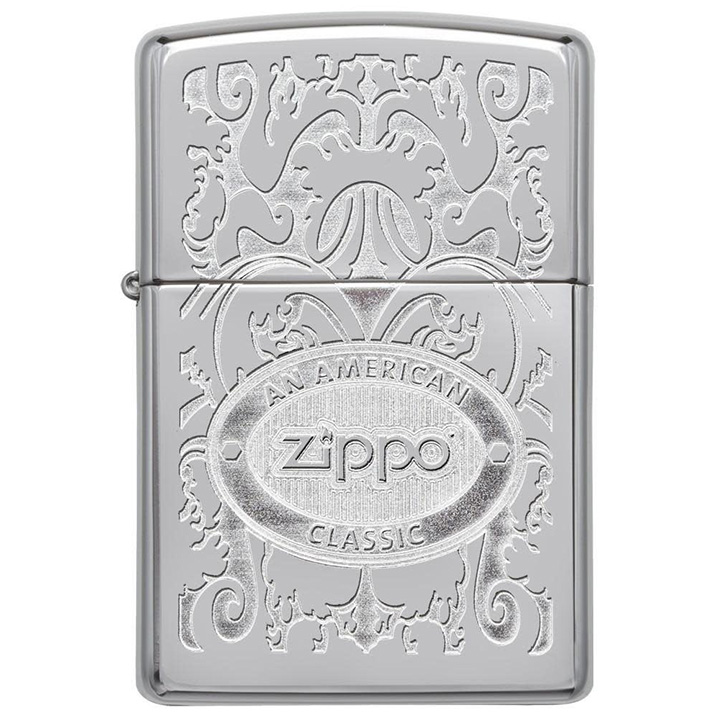 zippo windproof lighter – crown stamp high polish chrome finish
