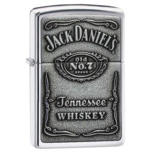 zippo windproof lighter jack daniel's label with pewter emblem
