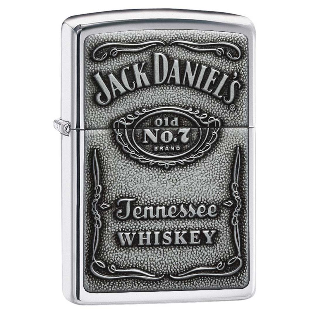 zippo windproof lighter jack daniel's label with pewter emblem