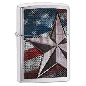 zippo windproof lighter american flag retro star design