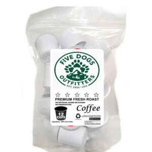 five dogs outfitters 12 pack single serve cups coffee pods medium roast
