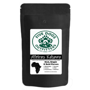 five dogs outfitters french press african coffee medium dark roast 10 oz