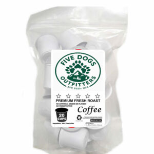 five dogs outfitters 20 pack single serve cups coffee pods medium roast