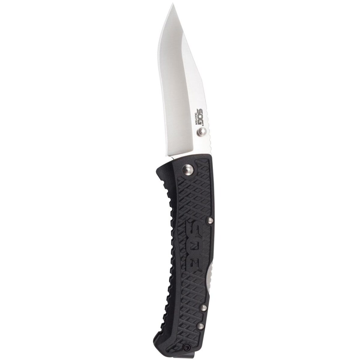 sog traction folding knife 3.5" clip point plain blade