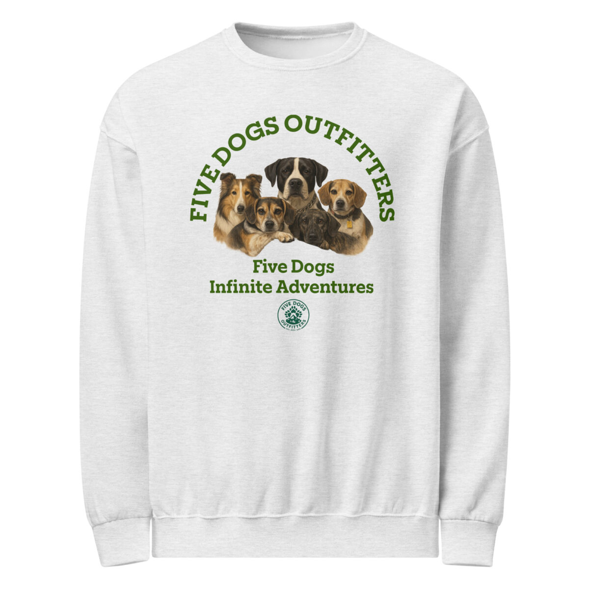 five dogs crew neck sweatshirt