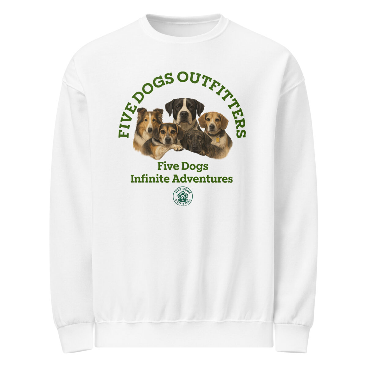 five dogs crew neck sweatshirt
