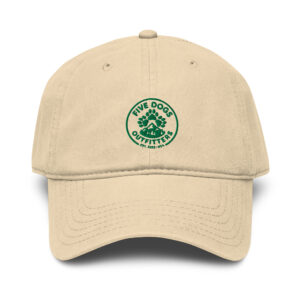 five dogs embroidered garment washed baseball cap