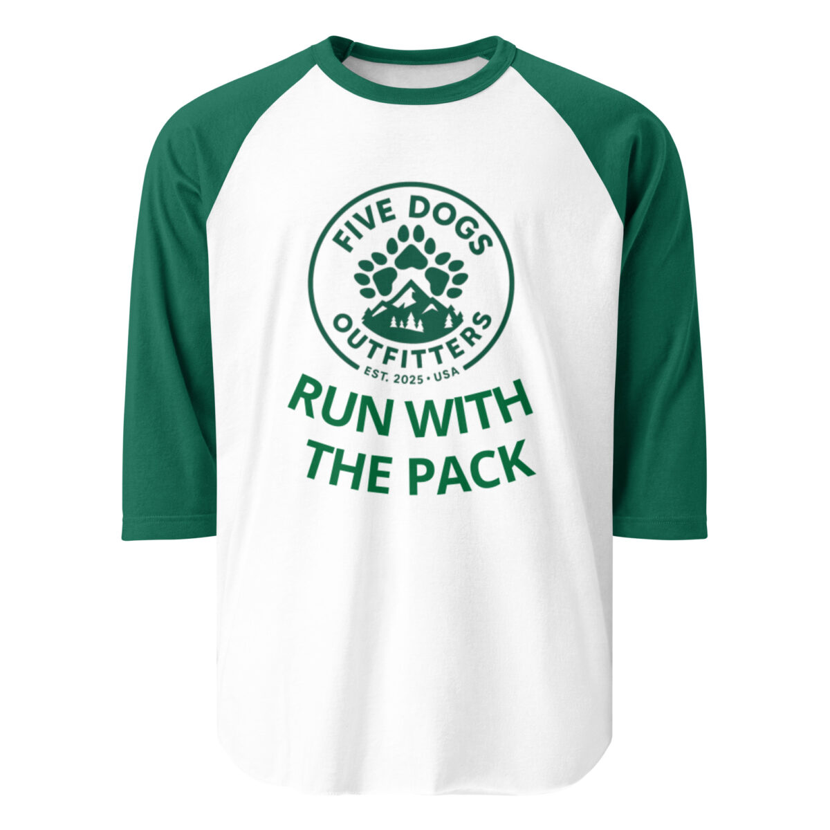 run with the pack 3/4 sleeve raglan shirt