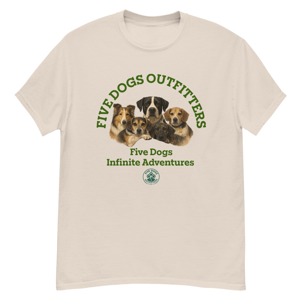 five dogs unisex classic tee