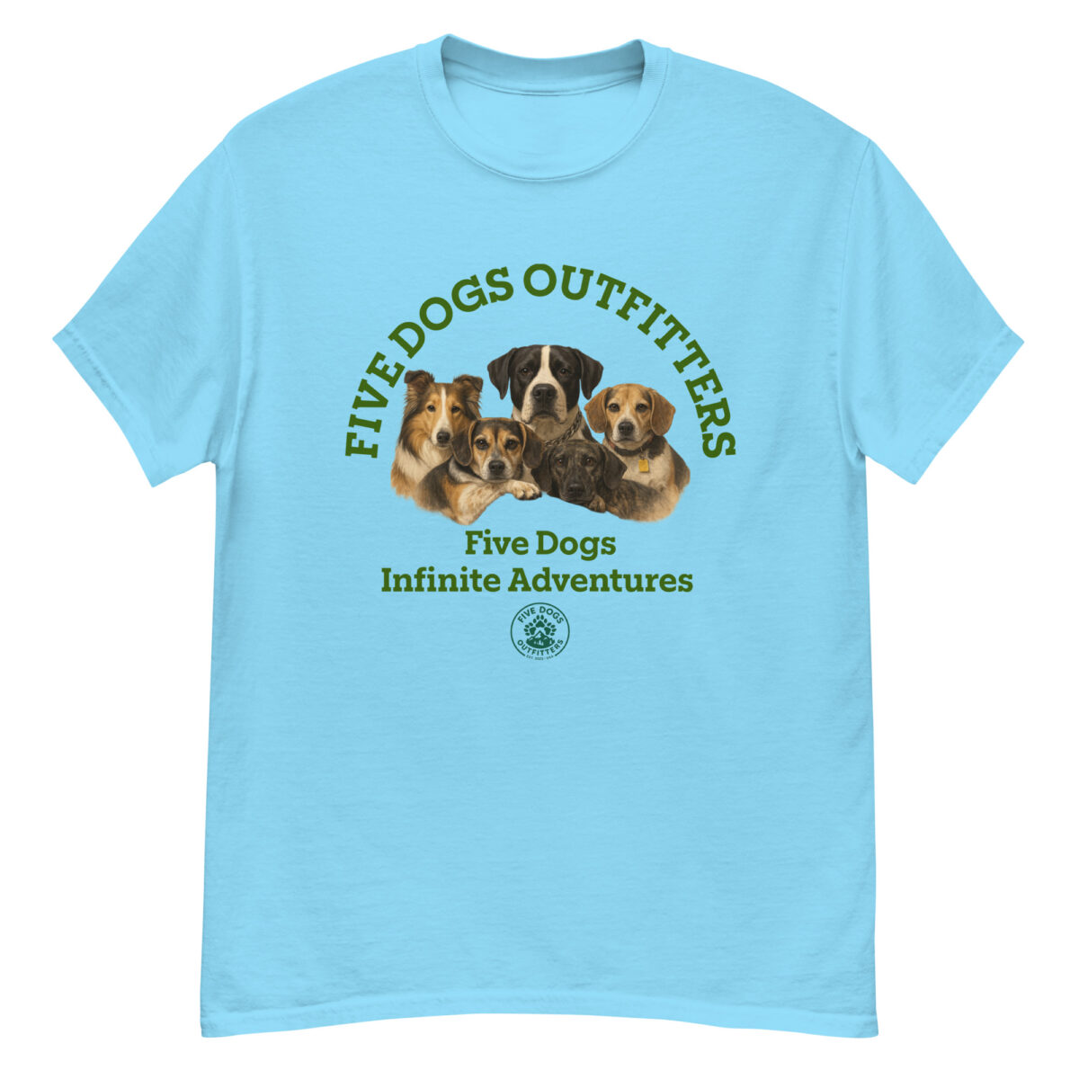 five dogs unisex classic tee