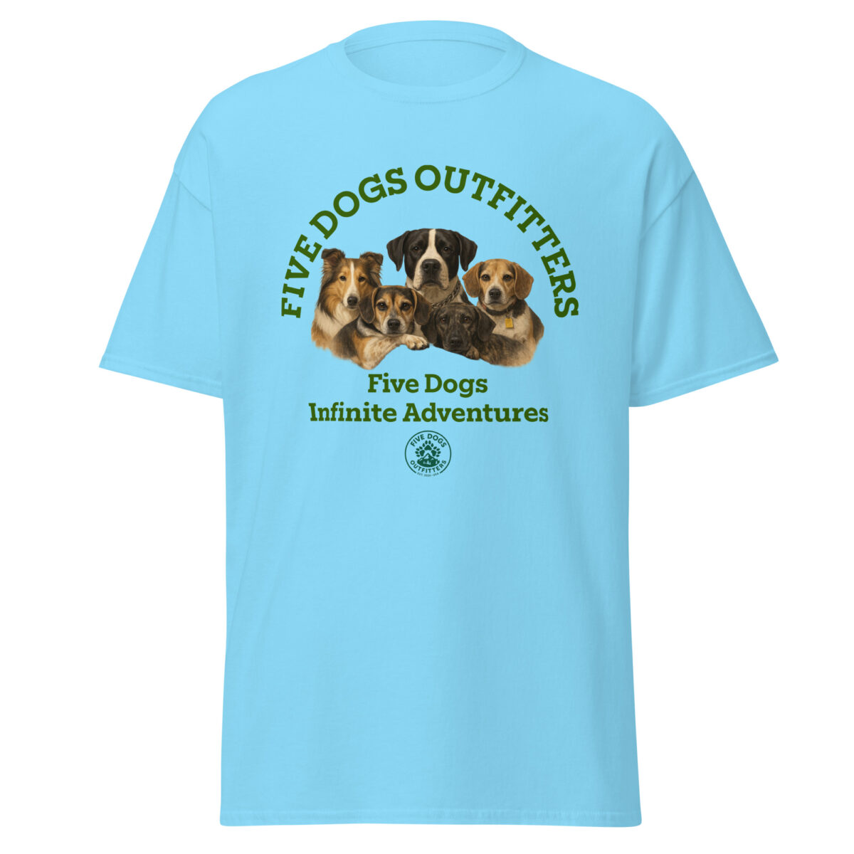 five dogs unisex classic tee
