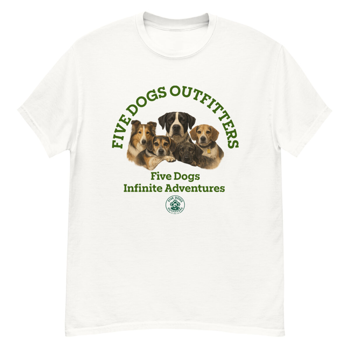 five dogs unisex classic tee