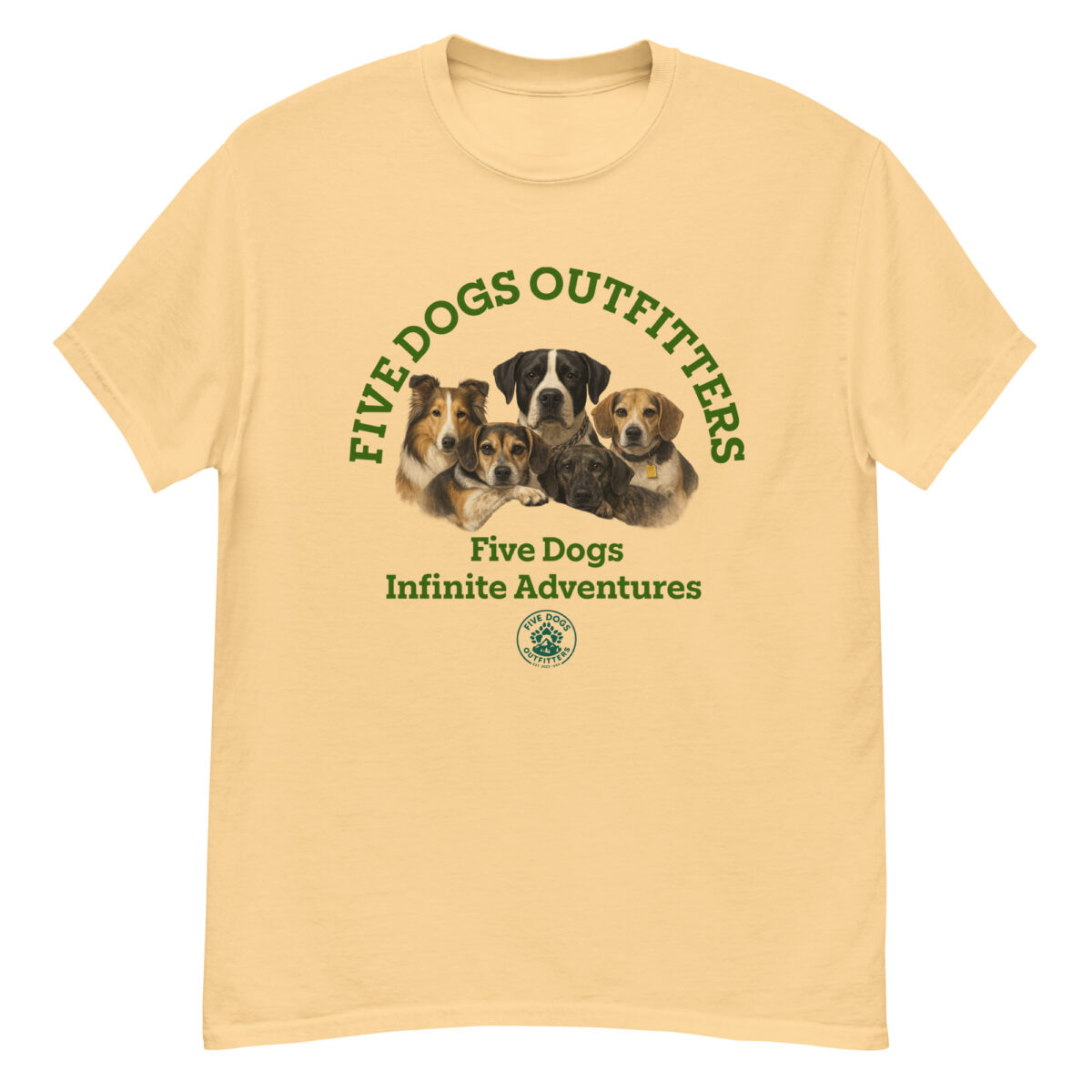 five dogs unisex classic tee