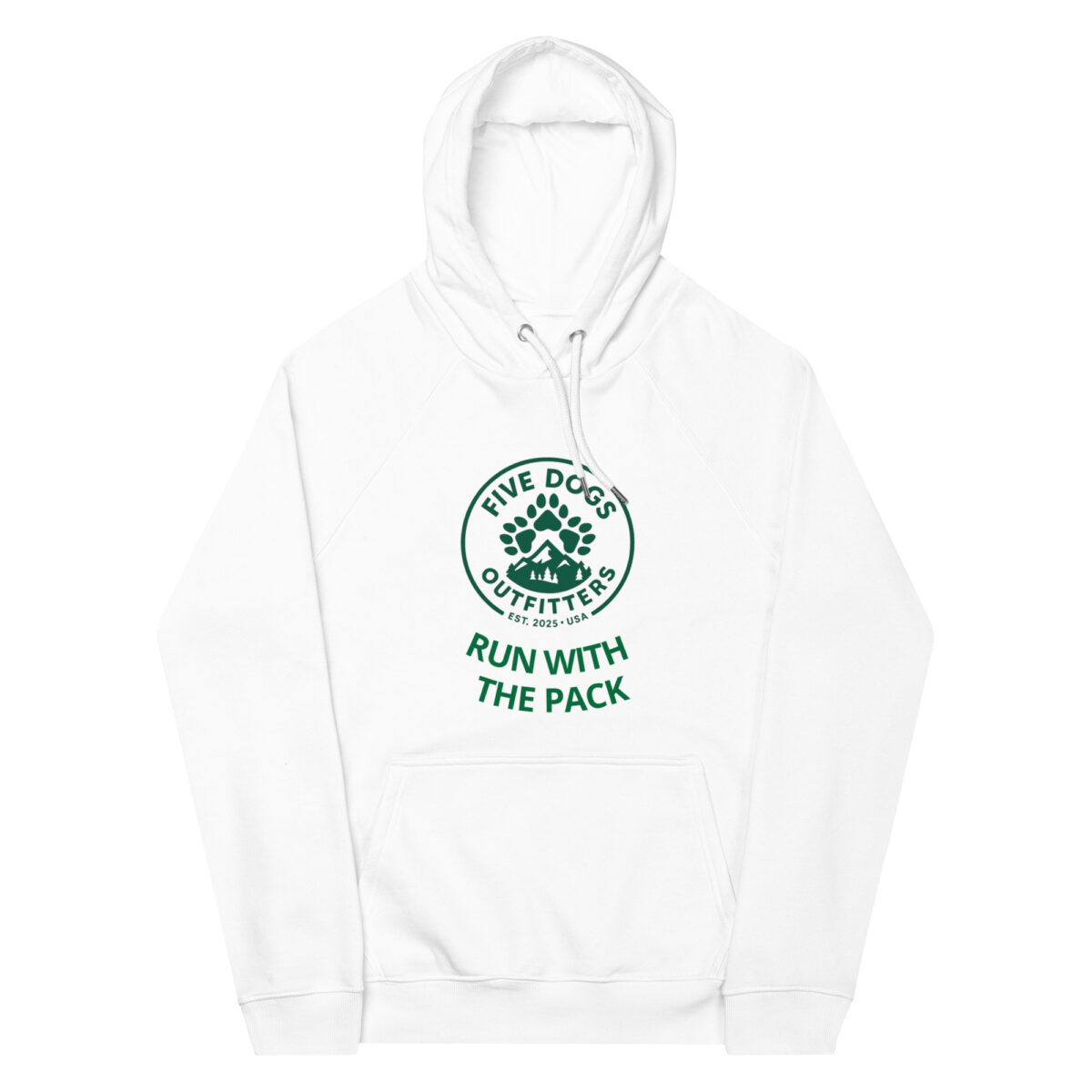 run with the pack unisex eco raglan hoodie