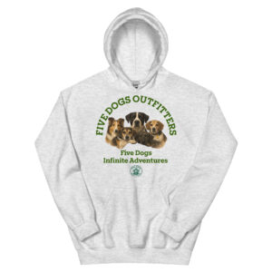 five dogs unisex hoodie