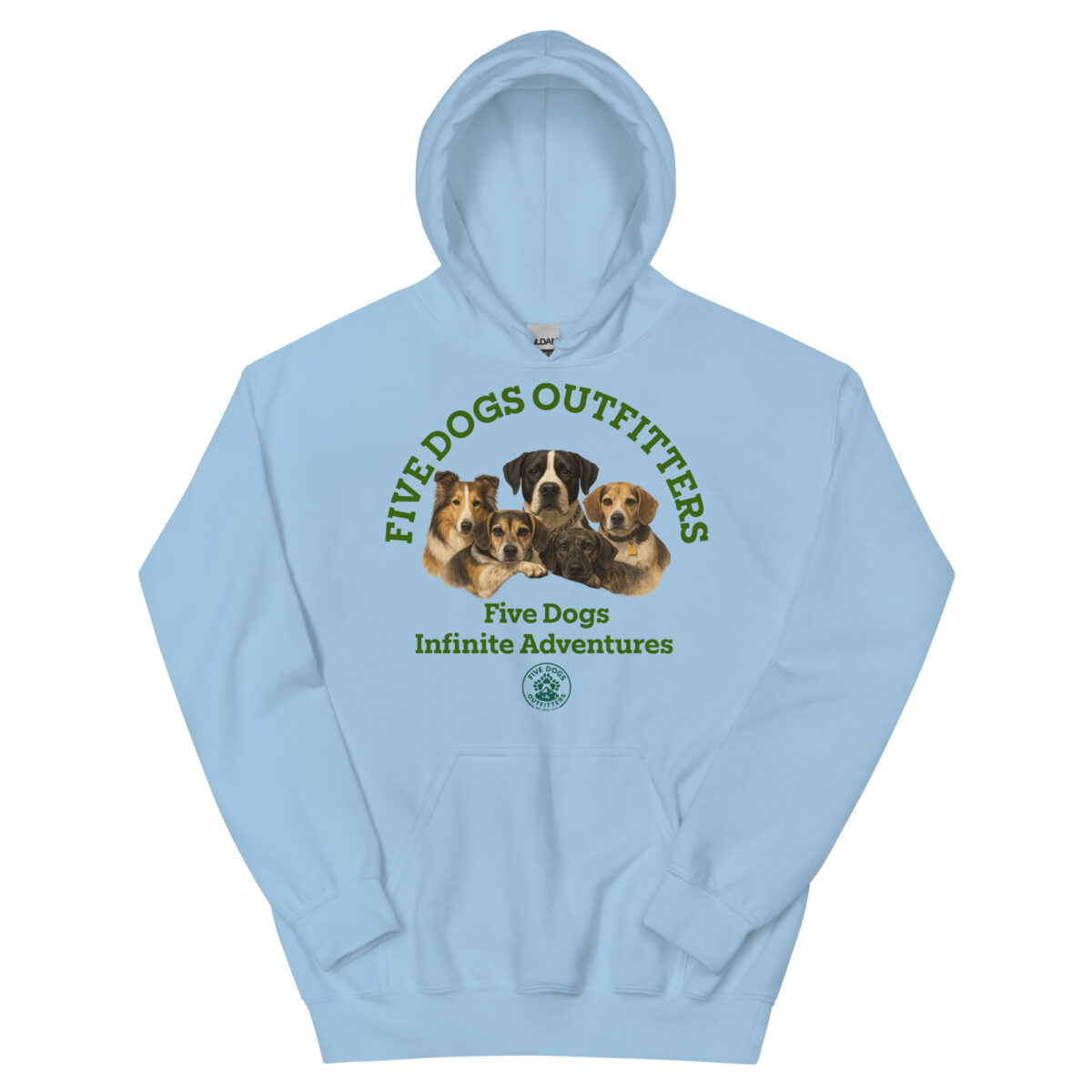 five dogs unisex hoodie