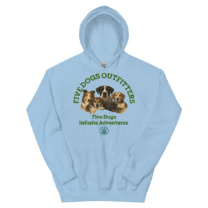 five dogs unisex hoodie