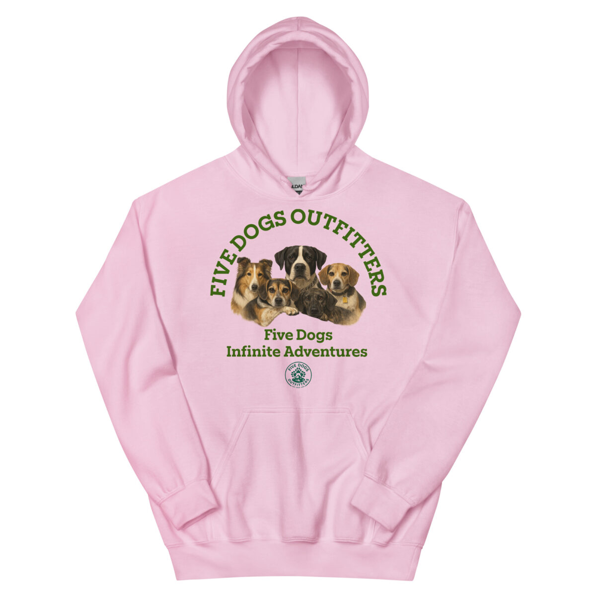 five dogs unisex hoodie