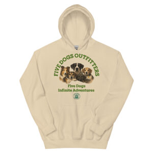 five dogs unisex hoodie