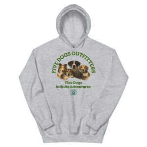 five dogs unisex hoodie