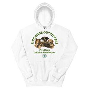 five dogs unisex hoodie