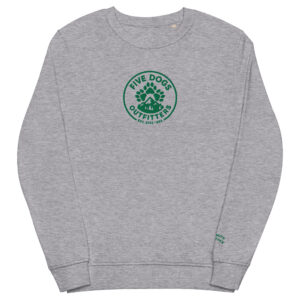 five dogs logo embroidered unisex organic sweatshirt five dogs logo embroidered unisex organic sweatshirt