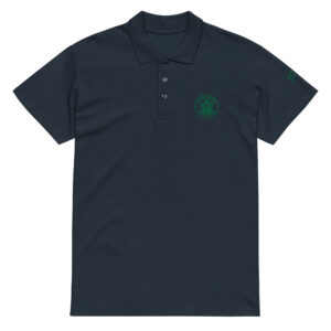 five dogs logo embroidered premium pique polo shirt