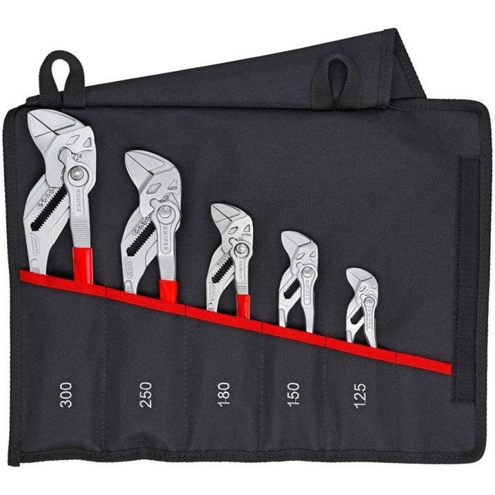 knipex 5 pc pliers wrench set in tool roll