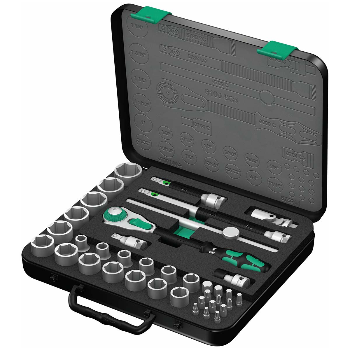 wera – wera sae speed ratchet set 1/2" drive (38 piece set)