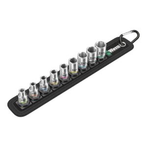 wera – wera 1/4" drive metric socket set on storage belt (9 piece)