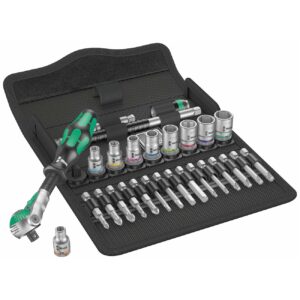 wera – wera 1/4" drive multi function ratchet and sae socket set (28 piece)