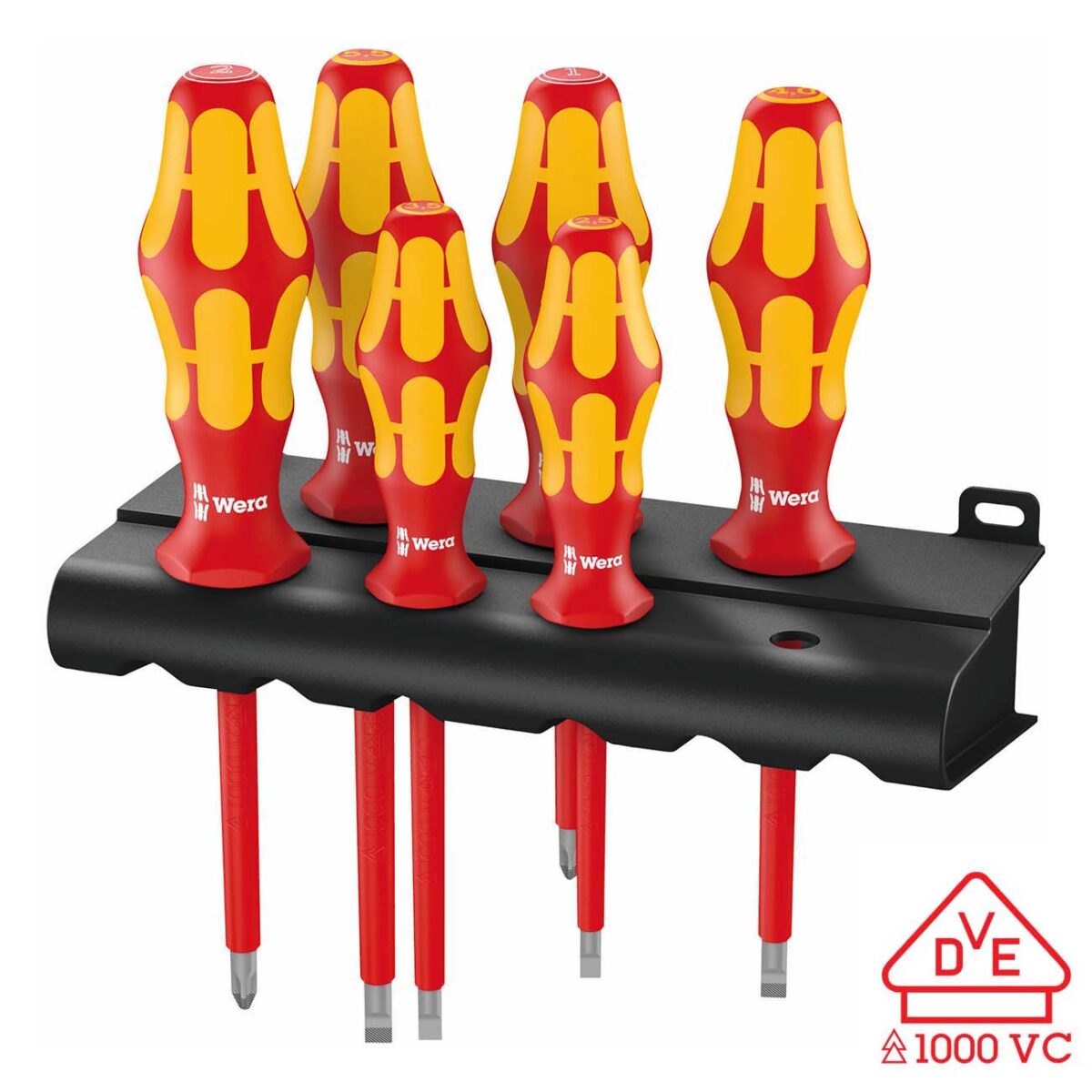 wera – wera vde insulated screwdriver set with rack (6 piece)