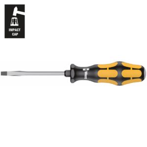 wera – wera chiseldriver screwdriver: slotted 4.5 x 80mm (with impact cap)