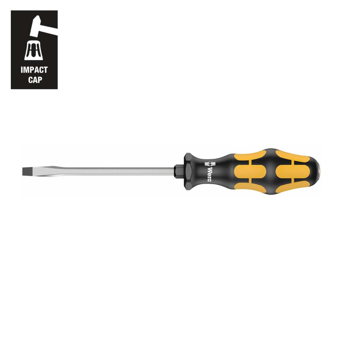 wera – wera chiseldriver screwdriver: slotted 9.0 x 150mm (with impact cap)