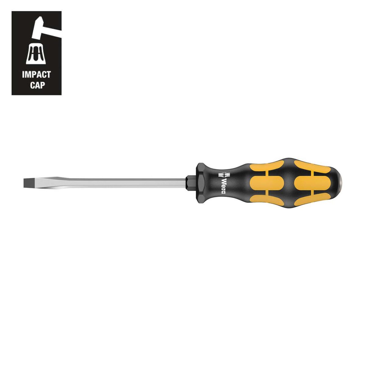 wera – wera chiseldriver screwdriver: slotted 10 x 175mm (with impact cap)