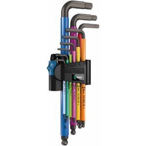 wera – wera metric hex plus color coded long shaft l key wrench with hold function set (9 piece)