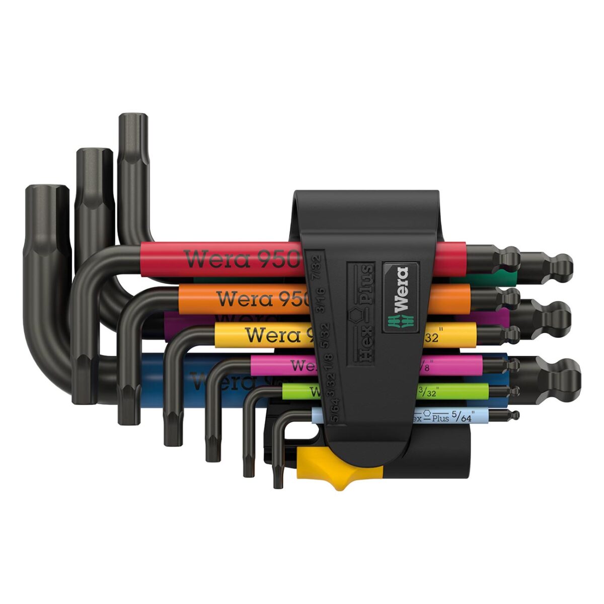 wera – wera sae blacklaser short hex plus l key multicolor set (9 piece set)