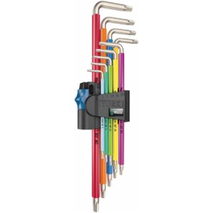 wera – wera multicolor torx® l key wrench set with holding function (9 piece set)