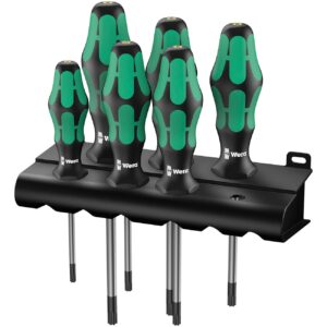 wera – wera torx screwdriver set with hold function and rack (6 piece set)